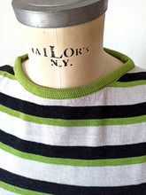 Laden Sie das Bild in den Galerie-Viewer, 1960s - SUBLYM, Spain - Deadstock Green Striped Top - Sz 4
