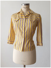 Charger l'image dans la galerie, 1940s 1950s - Fabulous French Cotton Blouse - Sz 44