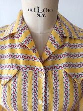 Charger l'image dans la galerie, 1940s 1950s - Fabulous French Cotton Blouse - Sz 44