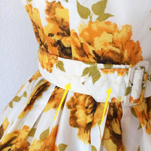 Charger l'image dans la galerie, 1950s 1960s - Stunning Yellow Roseprint Dress - W27 (68cm)