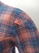 Cargar imagen en el visor de la galería, 1940s - JD - Unworn - Gorgeous Pink Blue Plaid Cotton Dress - W34 (86cm)