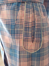 Cargar imagen en el visor de la galería, 1940s - JD - Unworn - Gorgeous Pink Blue Plaid Cotton Dress - W34 (86cm)