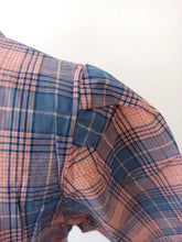 Cargar imagen en el visor de la galería, 1940s - JD - Unworn - Gorgeous Pink Blue Plaid Cotton Dress - W34 (86cm)