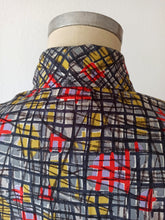 Charger l'image dans la galerie, 1940s 1950s - JOSSELYNE, Paris - Abstract Cotton Blouse - W36 (92cm)