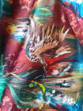 Cargar imagen en el visor de la galería, 1940s - Outstanding Beauty Novelty Birds Silk Dress - W27 (68cm)
