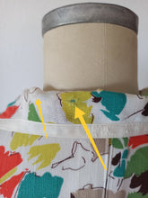 Cargar imagen en el visor de la galería, 1940s - Marvelous Colors Rayon Dress - W27 (68cm)