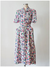 Cargar imagen en el visor de la galería, 1940s - JOSSELYNE, Paris - Stunning Cotton Dress - W31 (80cm)