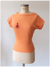 Charger l'image dans la galerie, 1950s - SUBLYM - Deadstock Peach Cotton Top - Sz 3