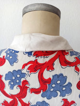 Load image into Gallery viewer, 1940s - Stunning Victory Colors Cotton Dress - W26 (66cm)