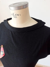 Charger l'image dans la galerie, 1950s - SUBLYM - Deadstock Black Cotton Top - Sz 2