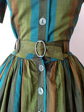 Load image into Gallery viewer, 1950s - UNWORN - Spectacular Autumn Colors Cotton Dress - W28.5 (72cm)