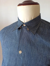 Load image into Gallery viewer, 1930s 1940s - A. BATALLA, Barcelona - Deadstock Blue Striped Cotton Shirt -