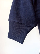 Cargar imagen en el visor de la galería, 1930s 1940s - Deadstock Navy Cuffed Cotton Henley Shirt - One Size