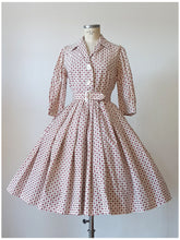 Charger l'image dans la galerie, 1950s - Gorgeous Italian Cotton Belted Dress - W26 (66cm)