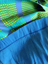 Cargar imagen en el visor de la galería, 1950s - RACELL, France - Stunning Green Blue Cotton Dress - W26 (66cm)