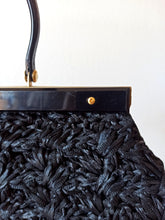 Charger l'image dans la galerie, 1950s - Superb Quality Black Raffia Handbag