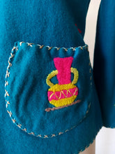 Charger l'image dans la galerie, 1940s 1950s - Gorgeous Blue Embroidered Mexican Jacket