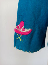 Charger l'image dans la galerie, 1940s 1950s - Gorgeous Blue Embroidered Mexican Jacket
