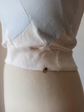 Cargar imagen en el visor de la galería, 1940s 1950s - DEADSTOCK - Gorgeous Blue Grey White Cotton Top - Sz 2