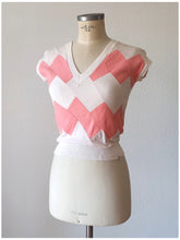 Load image into Gallery viewer, 1940s 1950s - DEADSTOCK - Gorgeous Pink Peach White Cotton Top - Sz 3