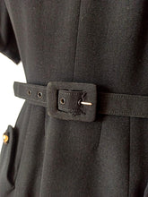Carica l'immagine nel visualizzatore di Gallery, 1940s - Superb French Black Soft Wool Dress - W29 (74cm)