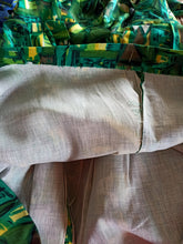 Charger l'image dans la galerie, 1950s 1960s - Fabulous Abstract Green Linen Dress - W28.5 (72cm)