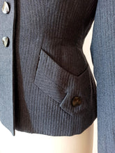 Cargar imagen en el visor de la galería, 1940s - Gorgeous Stone Blue Wool Ensemble - W27/24 (70/60cm)