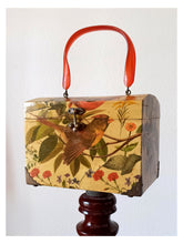 Cargar imagen en el visor de la galería, 1950s 1960s - Adorable Decoupage Wooden Handbag