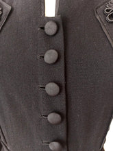 Cargar imagen en el visor de la galería, 1940s - Stunning Black Wool Belted Dress - W31 (80cm)
