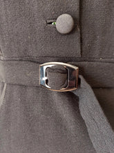 Cargar imagen en el visor de la galería, 1940s - Stunning Black Wool Belted Dress - W31 (80cm)