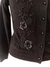 Charger l'image dans la galerie, 1950s - KOHLER, Belgium - Stunning Black Beaded Angora Cardigan