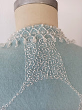 Load image into Gallery viewer, 1950s - Adorable Blue Beaded Angora Wool Cardigan