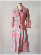 Load image into Gallery viewer, 1950s - Adorable Color Stripes Cotton Dress - W31 (80cm)