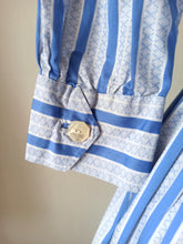 Charger l'image dans la galerie, 1950s - Adorable Blue White Cotton Dress - W29 (74cm)