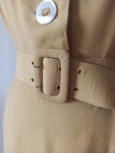 Load image into Gallery viewer, 1950s - Stunning German Corn Color Linen Dress - W29 (74cm)