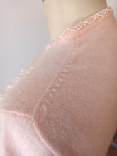Charger l'image dans la galerie, 1950s - Adorable Light Pink Wool Beaded Cardigan