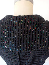 Charger l'image dans la galerie, 1950s - Stunning Black Glitter Dress - W30 (76cm)