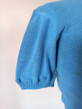 Charger l'image dans la galerie, 1940s 1950s - MARVA, Spain - Deadstock Blue Cotton Knit Top
