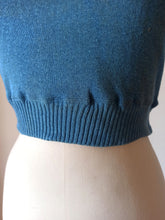 Charger l'image dans la galerie, 1940s 1950s - MARVA, Spain - Deadstock Blue Cotton Knit Top
