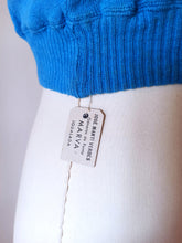 Charger l'image dans la galerie, 1940s 1950s - MARVA, Spain - Deadstock Blue Cotton Knit Top