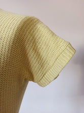 Cargar imagen en el visor de la galería, 1940s 1950s - CASTAÑER, Spain - Deadstock Yellow Cotton Knit Top