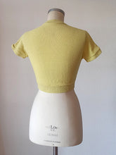 Cargar imagen en el visor de la galería, 1940s 1950s - CASTAÑER, Spain - Deadstock Yellow Cotton Knit Top