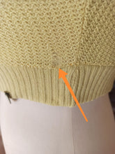 Cargar imagen en el visor de la galería, 1940s 1950s - CASTAÑER, Spain - Deadstock Yellow Cotton Knit Top