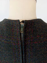Load image into Gallery viewer, 1950s - Gorgeous Grey Red Tartan Wool Dress - W26 (66cm)