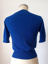 Load image into Gallery viewer, 1950s - BALLANTYNE, Scotland - Royal Blue Cashmere Twin Set - Sz 36