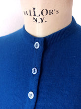 Load image into Gallery viewer, 1950s - BALLANTYNE, Scotland - Royal Blue Cashmere Twin Set - Sz 36