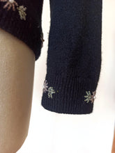 Charger l'image dans la galerie, 1950s - Marvelous Black Beaded Angora Wool Cardigan