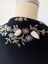 Charger l'image dans la galerie, 1950s - Marvelous Black Beaded Angora Wool Cardigan