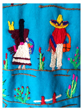 Cargar imagen en el visor de la galería, 1940s 1950s - Gorgeous Blue Embroidered Mexican Souvenir Jacket