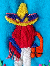 Cargar imagen en el visor de la galería, 1940s 1950s - Gorgeous Blue Embroidered Mexican Souvenir Jacket